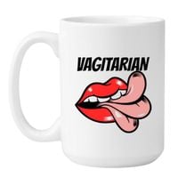 KUBEK "VAGITARIAN" Wzór - Duży Biały 450 ml