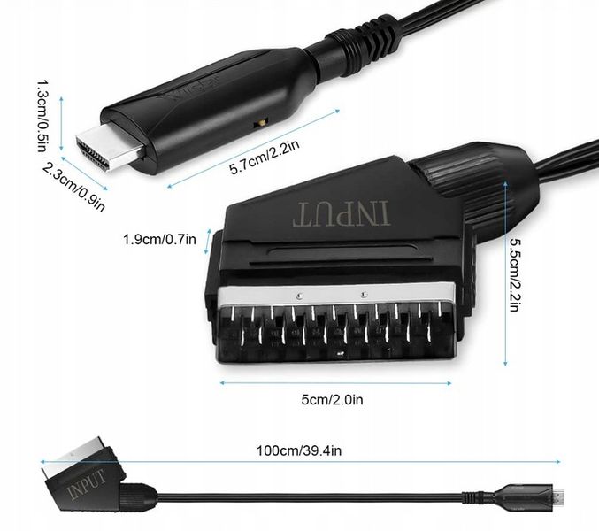 Kabel adapter konwerter z Euro Scart do HDMI zdjęcie 6