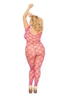 bodystocking she cat plus size różowy xl 3xl softline