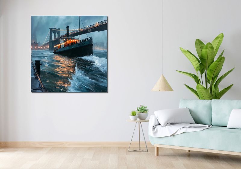 Obraz 100x100cm Stary Parowiec zdjęcie 2