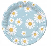 TALERZYKI PAPIEROWE NIEBIESKIE STOKROTKI 18CM 6SZ GODAN