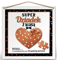 ramka 22x22cm puzzle 3D Super Dziadek z klasą