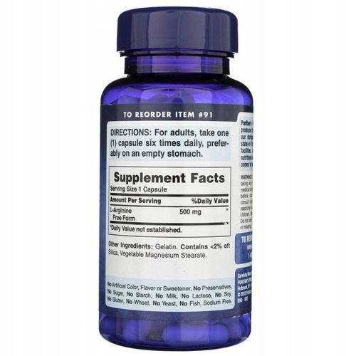 PURITAN'S PRIDE L-ARGININA 500mg SEKS WĄTROBA MIĘŚNIE na Arena.pl