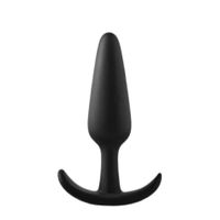 korek analny silikonowy fantasy czarny mały 8 cm