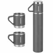 Termos 400ml 3 kubki stal nierdzewna na kawę herbatę zimne i ciepłe