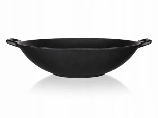 PATELNIA ŻELIWNA WOK Garnek duża ciężka 36,5 cm zdjęcie 8