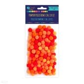 pompony poliestrowe 1 cm mix pomarańcz 120 szt2868