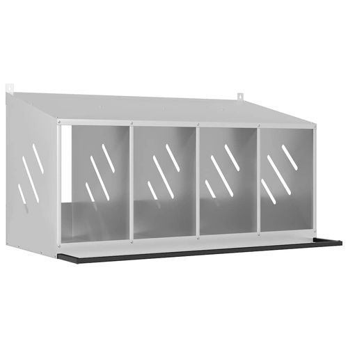 Gniazdo dla kur z 4 przegrodami, metal w kolorze srebrnym na Arena.pl