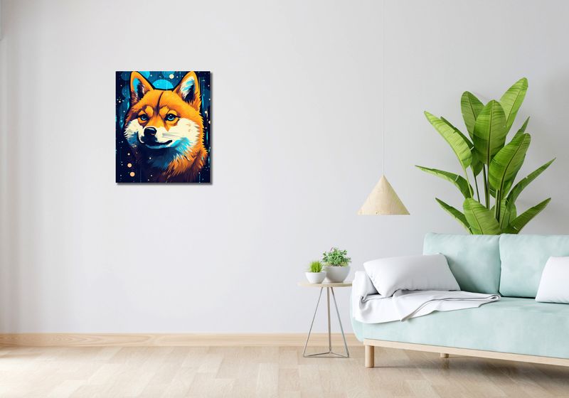 Obraz 50x60cm Lisek w Kosmosie zdjęcie 2