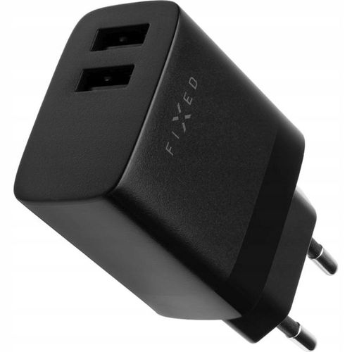 Ladowarka FIXED Ładowarka sieciowa 17W 2xUSB-A + kabel USB-C 1m czarny na Arena.pl