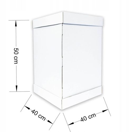 Karton pudełko na wysoki tort pietrowy 40x40x50 cm BIAŁE na Arena.pl