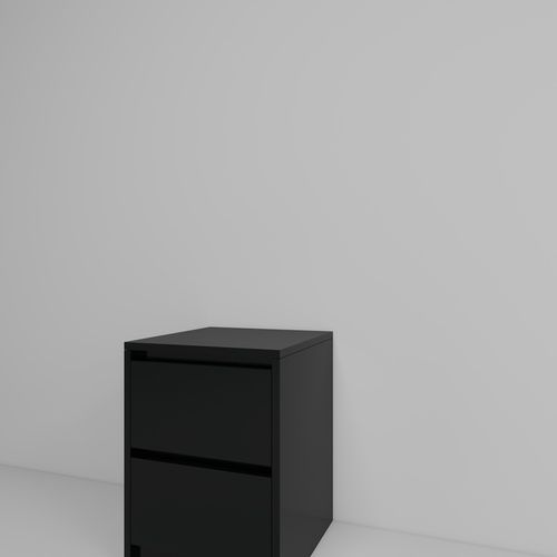 Praktyczna Szafka Nocna CZARNA 2 szuflady stolik nocny loft 42x52x43cm na Arena.pl