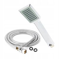 SREBRNA CHROMOWANA RĄCZKA SŁUCHAWKA PRYSZNICOWA NATRYSKOWA + WĄŻ 150CM