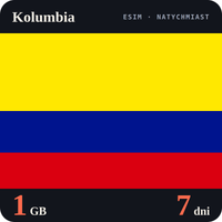 Karta eSIM Internet Kolumbia 1 GB na 7 dni - bez rejestracji