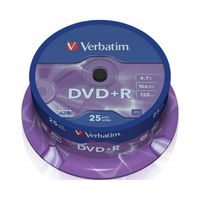 Płyty DVD+R Verbatim 16x 4.7GB Matt Silver (cake 25)