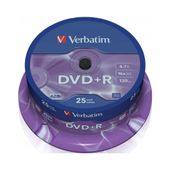 Płyty DVD+R Verbatim 16x 4.7GB Matt Silver (cake 25)