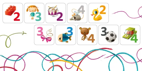 Gra planszowa dla dzieci o kotach biegających za kłębkiem Kociaki łobuziaki na Arena.pl