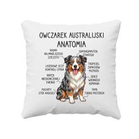 Owczarek Australijski - anatomia - poduszka na prezent z pieskiem