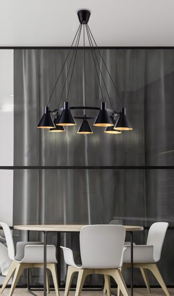 More zwis 7x40W E27 czarny matowy zdjęcie 3