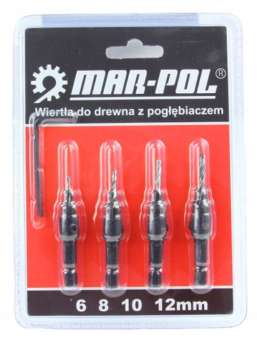 zestaw wierteł z pogłębiaczem 4pcs na Arena.pl
