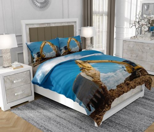 Pościel 3D bawełna satyna 140x200cm KOPARKA na Arena.pl