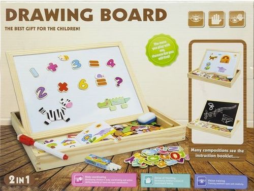 Drewniana wielofunkcyjna tablica edukacyjna 2w1 na Arena.pl