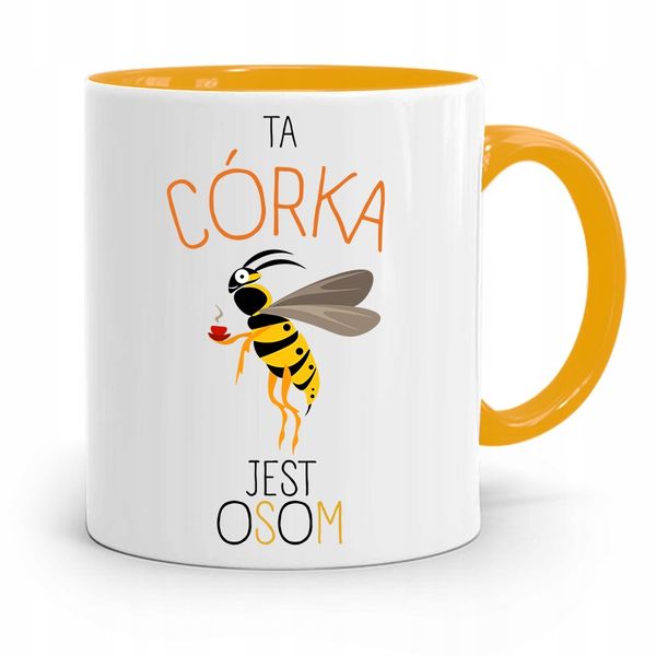 Kubek Żółty Prezent Dla Córki Ta Córka Jest Osom Z Nadrukiem Ze Zdjęciem zdjęcie 1