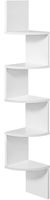 Regał narożny biały 5 półek nowoczesny design do kuchni i biura