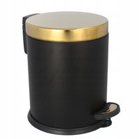 Kosz okrągły z pedałem łazienkowy okrągły wkładem Easyform czarno-złoty 3 l