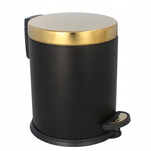 Kosz okrągły z pedałem łazienkowy okrągły wkładem Easyform czarno-złoty 3 l na Arena.pl