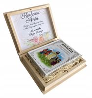 Prezent na chrzciny od chrzestnej BIBLIA DEDYKACJA