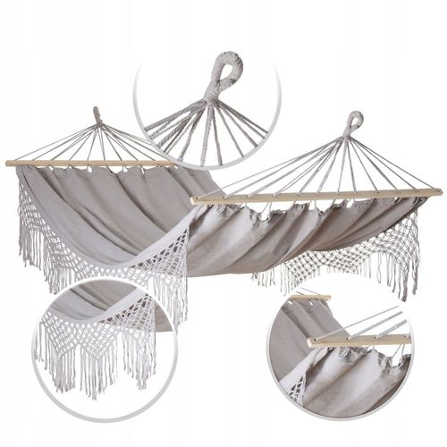 BOHO duży SOLIDNY hamak turystyczny OGRODOWY huśtawka krzesło brazylijskie na Arena.pl