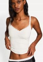 BERSHKA Lace top with straps M