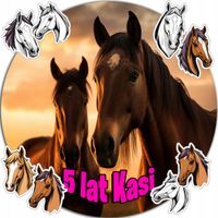 OPŁATEK NA TORT 20CM - KOŃ HORSE DEKORACJA URODZINOWA + IMIĘ 15CM 18CM