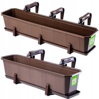 KADAX Skrzynka Balkonowa 80+60cm Doniczka Uchwyty