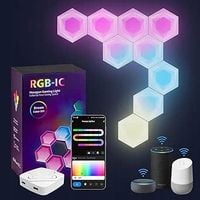 SZEŚCIOKĄTNE PANELE ŚCIENNE LED WIFI 10 SZTUK RGB OZDOBNE