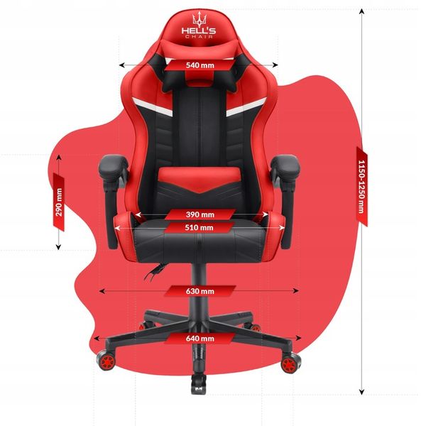 FOTEL GAMINGOWY DLA GRACZA BIUROWY HELL'S zdjęcie 4