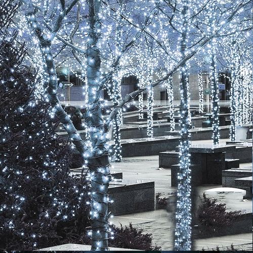 LAMPKI CHOINKOWE 1000 LED BIAŁE ZIMNE IP44 68 M 8 TRYBÓW NA CHOINKĘ na Arena.pl