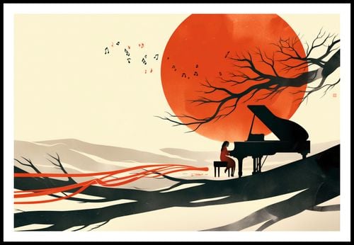 Plakat 91,5x61cm Pianistka na Arena.pl