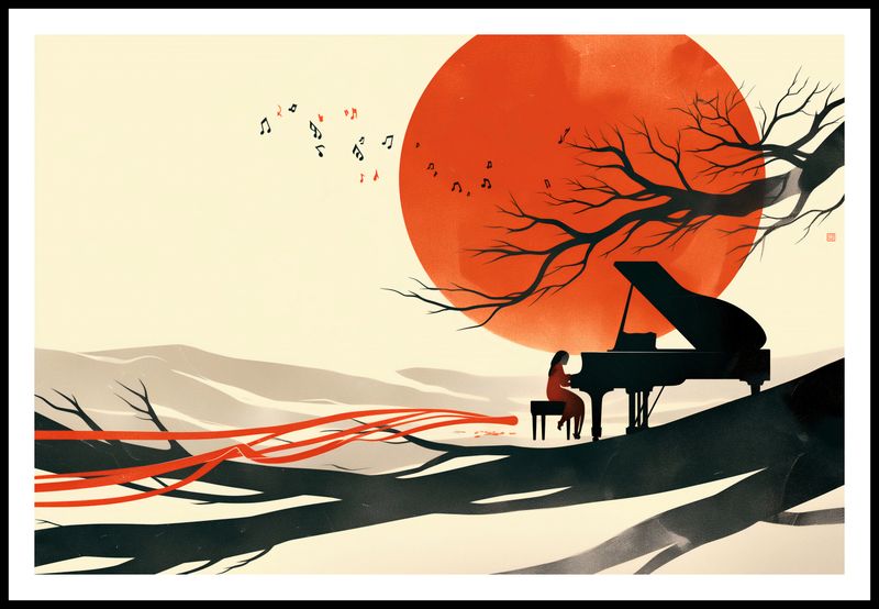 Plakat 91,5x61cm Pianistka zdjęcie 3