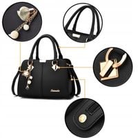 SKÓRZANA POJEMNA TORBA SHOPPER NA RAMIĘ DAMSKA MIELSKA TOREBKA BRELOK