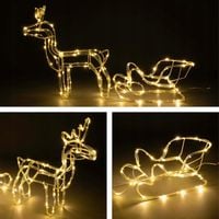 Renifer z Saniami Świąteczny Świecący 240 Led Ozdoba Zewnętrzna Dekoracja