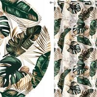 ZASŁONY GOTOWE NA PRZELOTKACH 140x250 PRZELOTKI LIŚCIE 050 SKRÓCENIE GRATIS