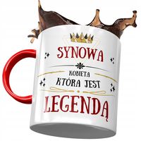 Kubek Czerwony Dla Synowej Żony Syna Na Prezent Z Nadrukiem Ze Zdjęciem