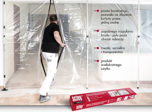 Ściana osłonowa przeciwpyłowa SCLEY 3,9m x 5m na Arena.pl