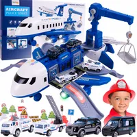 Duży Samolot Policja Rozkładany Parking + Pojazdy