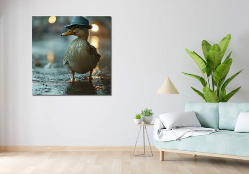 Obraz 100x100cm Kaczka w Kapeluszu na Arena.pl