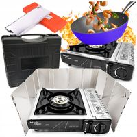 KUCHENKA turystyczna GAZOWA stal nierdzewna OSŁONA MaxiCamp CERTYFIKAT