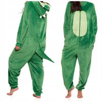 JEDNOCZĘŚCIOWY KOSTIUM MORAJ ONESIE ZABAWNY DINOZAUR Z KAPTUREM ZIELONY XXL