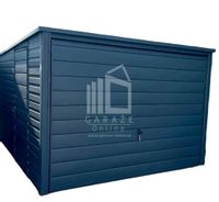 Garaż Blaszany  3m x 5m Brama + drzwi - grafit antracyt ID404 3x5